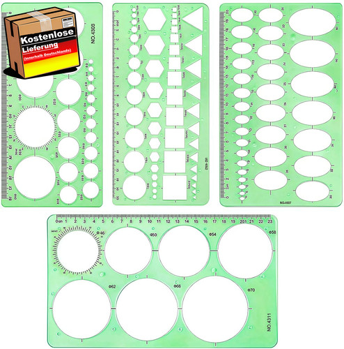 Zeichenschablonen set mit - zeichenschablonen,